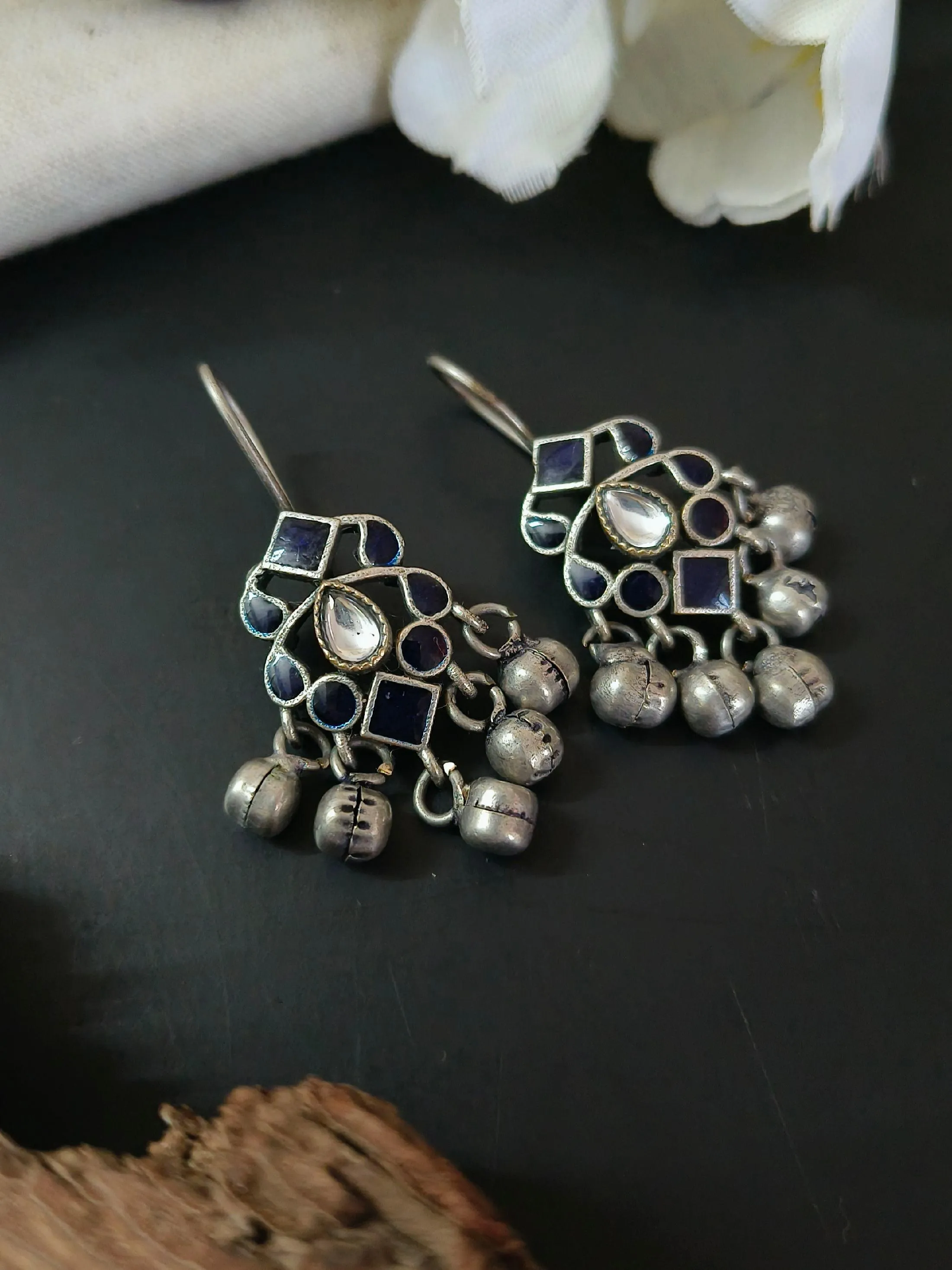 Elegant Oxidised Ghungroo Earrings| Sarichka