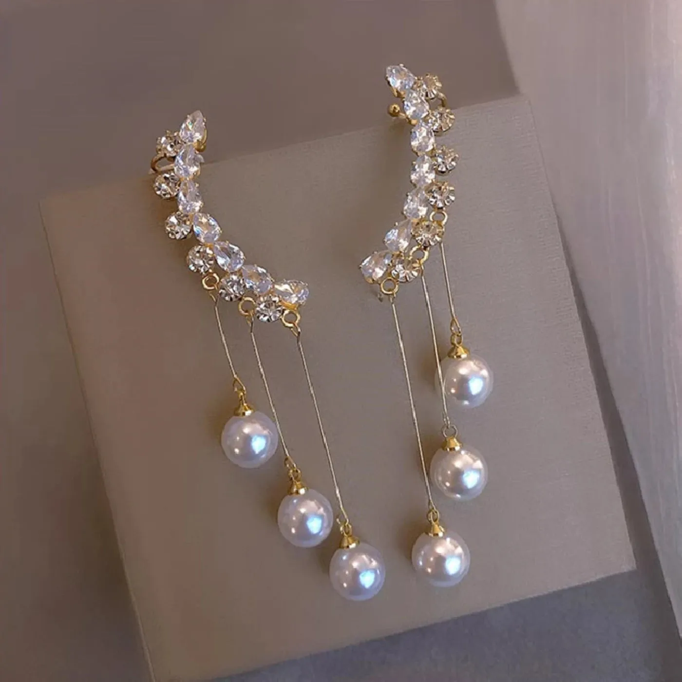 Elegant Pearl Tassel Earrings