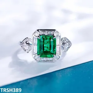 Emerald Rectangle Adjustable Ring