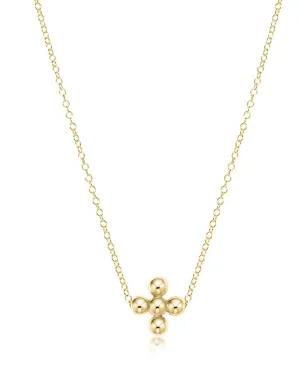 Enewton  16" Necklace Gold Classic Beaded Signature Cross 3mm