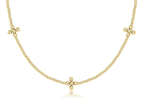 Enewton Classic Choker Gold 2mm Bead Classic Beaded Signature Cross