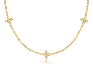 Enewton Classic Choker Gold 2mm Bead Classic Beaded Signature Cross