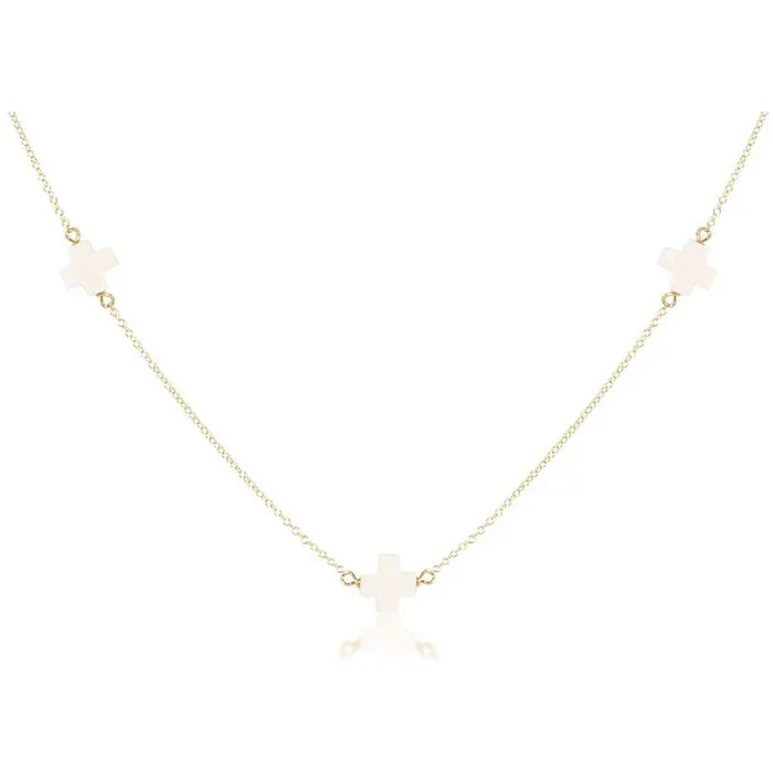 enewton design : 15" Choker Simplicity Chain Gold -White Cross