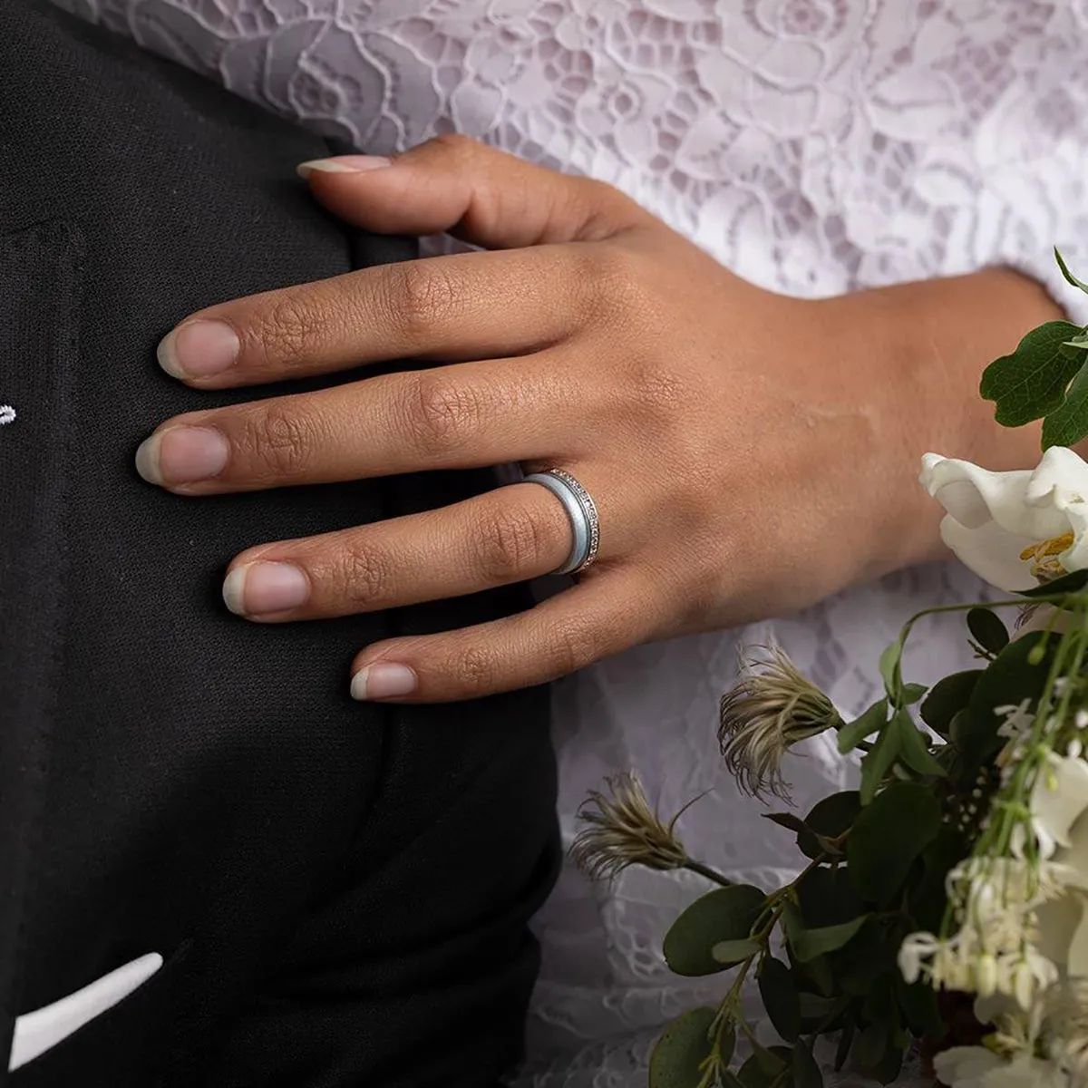 Enso Rings Halo Elements Series Silicone Ring - Platinum
