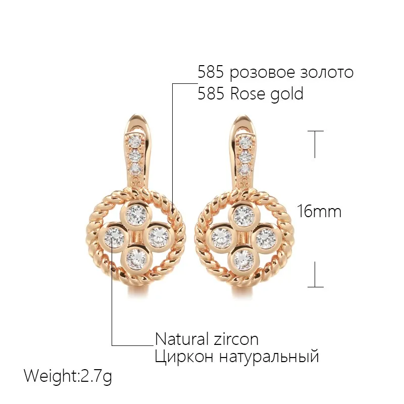 European Elegant Twist Zircon Earrings
