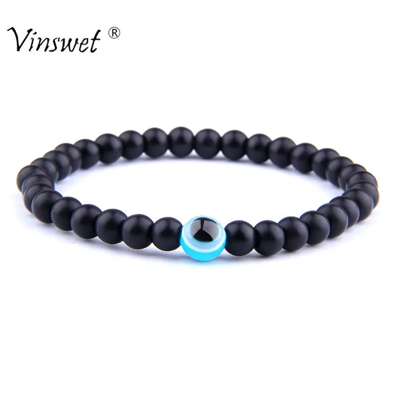 Evil Eye Beads Stone Bracelet For Men Fashion Jewelry- Buddha Health Balance Yoga Reiki