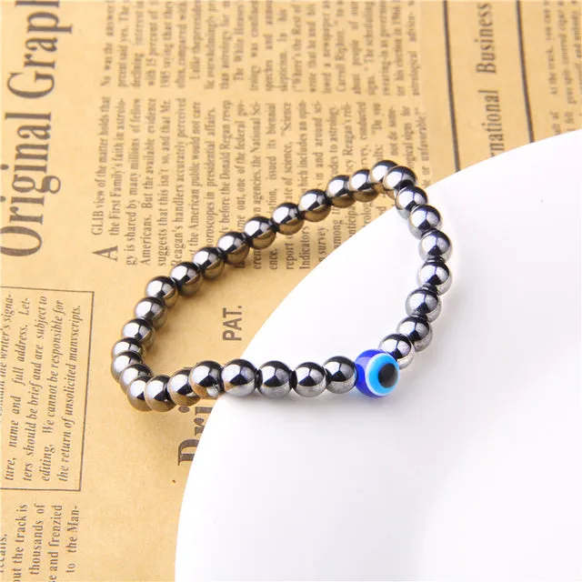 Evil Eye Beads Stone Bracelet For Men Fashion Jewelry- Buddha Health Balance Yoga Reiki