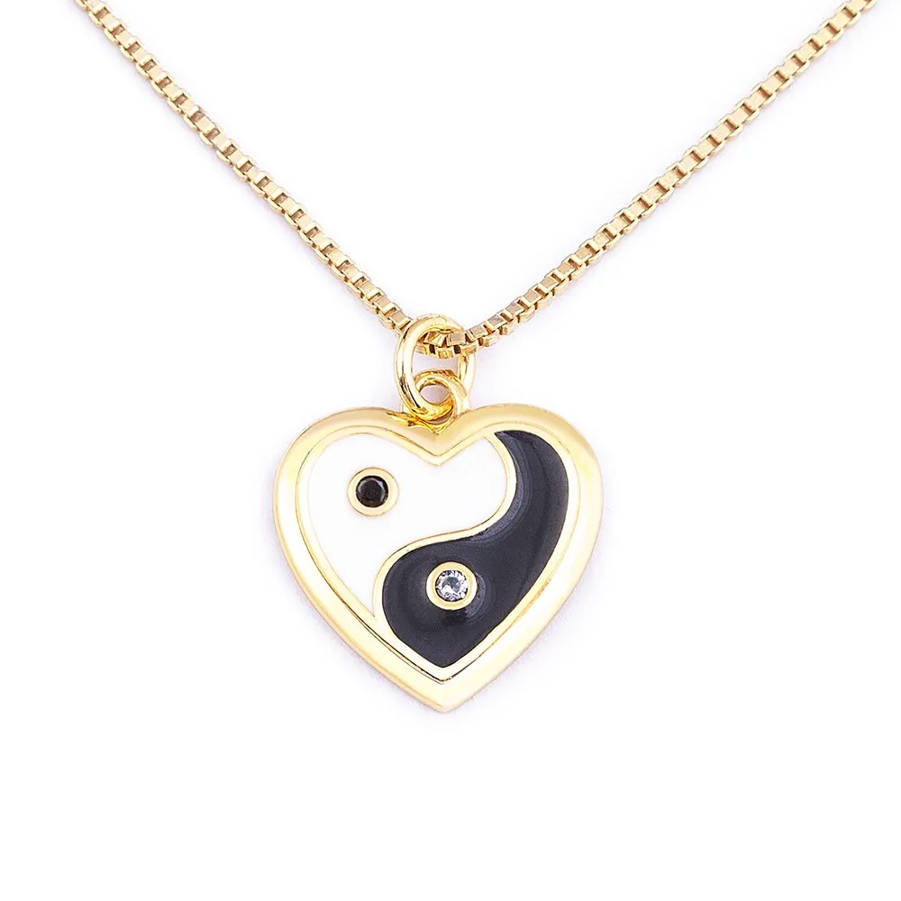 Fashion Classic Yin and Yang Gossip Taiji Gold Plated Zircon Pendant