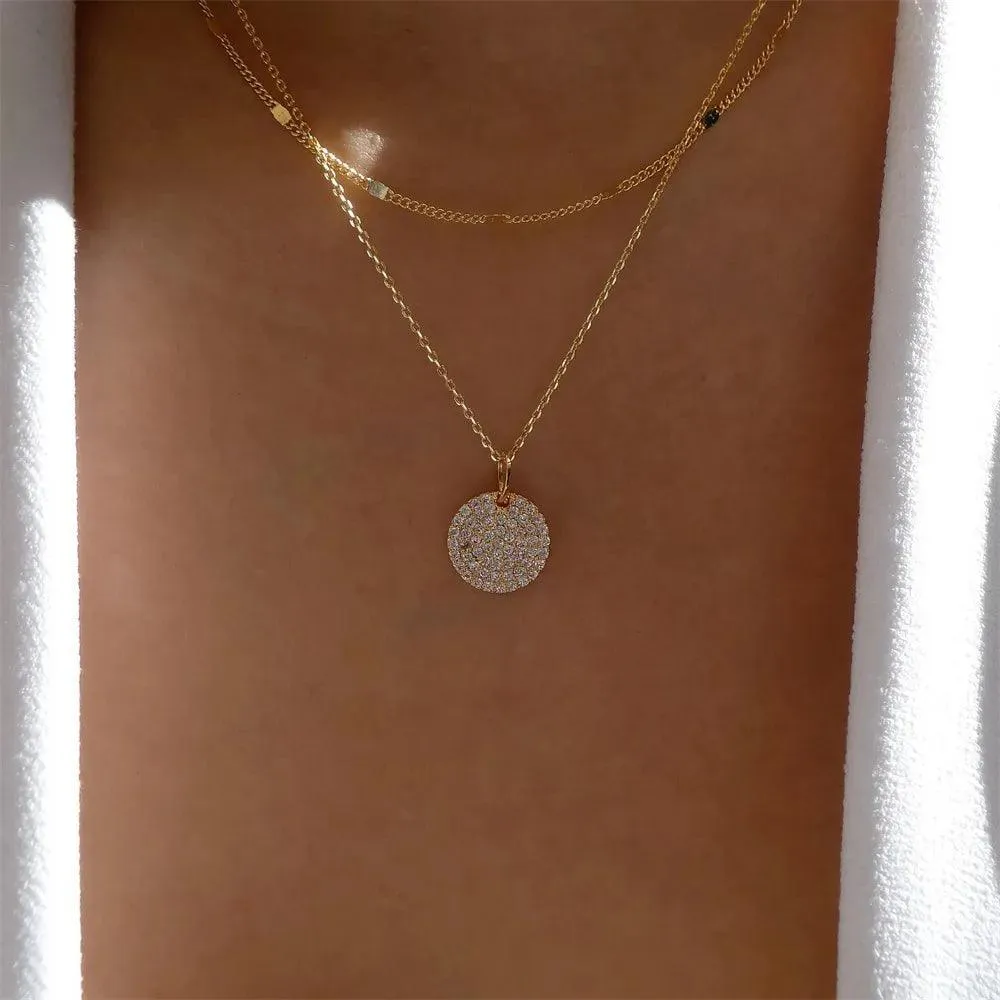 Fashion Gold Colour Heart-Shaped Necklaces For Women Girls - Trendy Multi-Layer Pendant Necklaces Sets