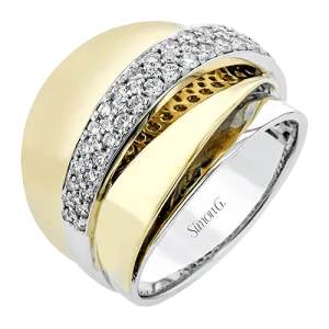 Fashion Ring In 18k Gold With Diamonds