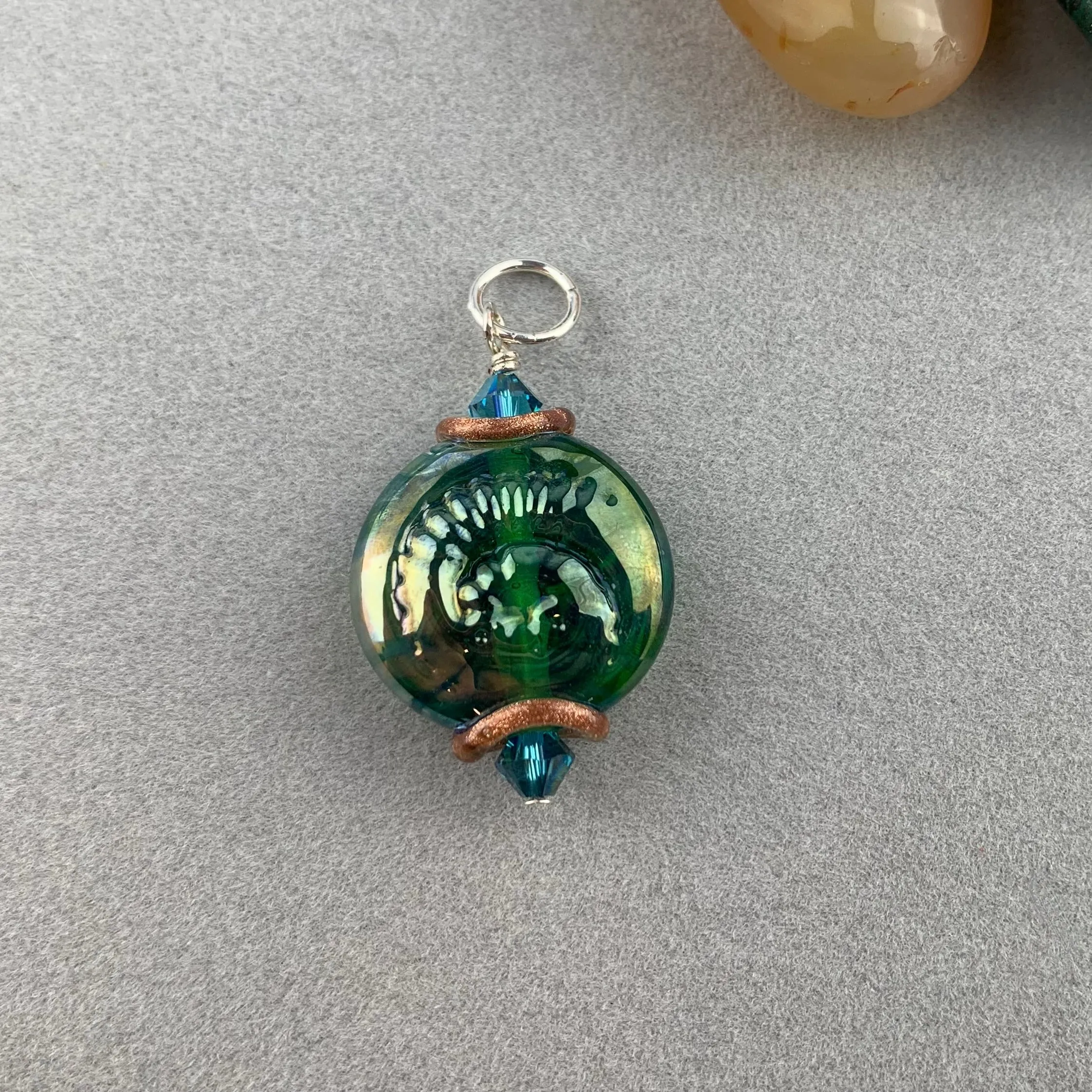 FOSSIL II ~ HANDMADE GLASS PENDANT