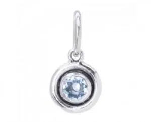 Foundation Stone - March Silver Birthstone Charm.