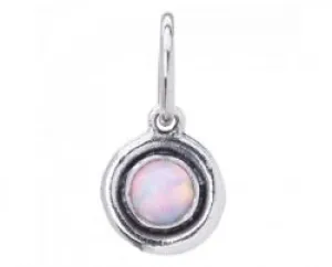 Foundation Stone - October Silver Birthstone Charm.