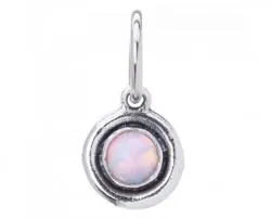 Foundation Stone - October Silver Birthstone Charm.