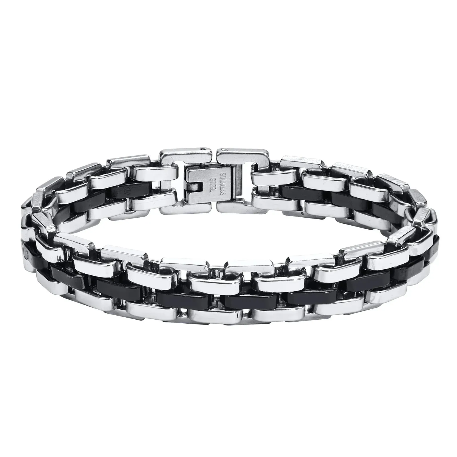 Gents Bracelet for Men, Two Tone Stainless Steel Bracelet