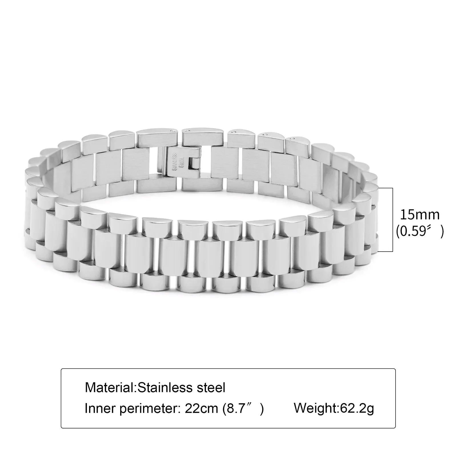 Gent's President Bracelet Stainless Steel Watch Band Bracelet for Men