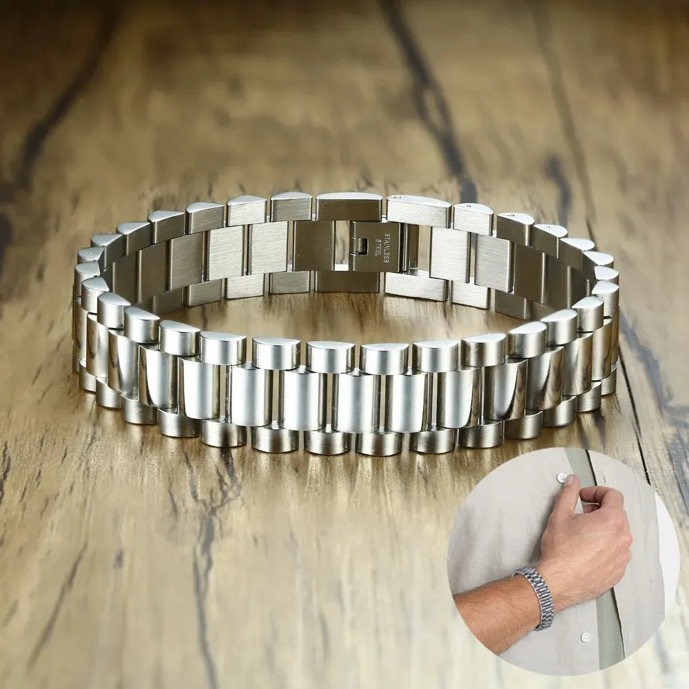 Gent's President Bracelet Stainless Steel Watch Band Bracelet for Men