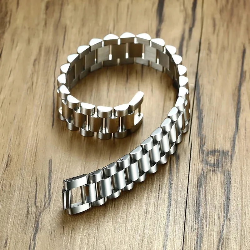 Gent's President Bracelet Stainless Steel Watch Band Bracelet for Men