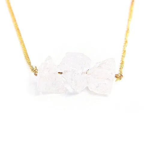 Geometric Crystal Necklace Natural Stone Necklace for women Girl Femme