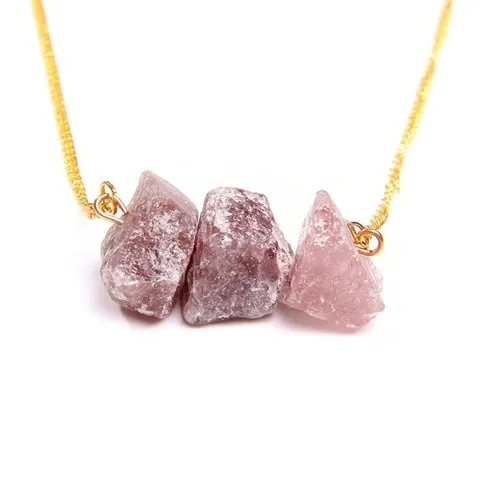 Geometric Crystal Necklace Natural Stone Necklace for women Girl Femme