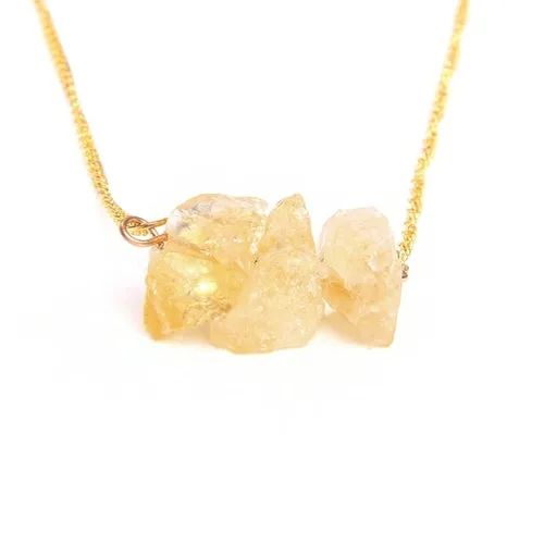 Geometric Crystal Necklace Natural Stone Necklace for women Girl Femme
