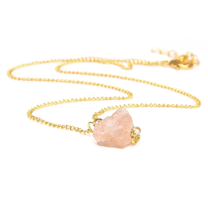 Geometric Crystal Necklace Natural Stone Necklace for women Girl Femme