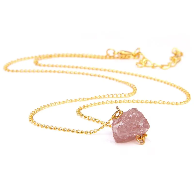 Geometric Crystal Necklace Natural Stone Necklace for women Girl Femme