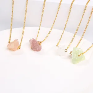 Geometric Crystal Necklace Natural Stone Necklace for women Girl Femme