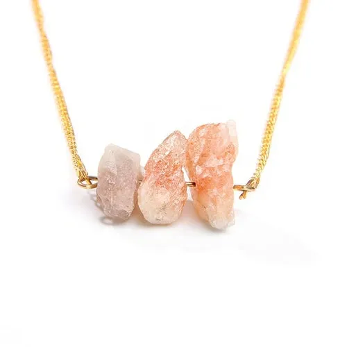 Geometric Crystal Necklace Natural Stone Necklace for women Girl Femme