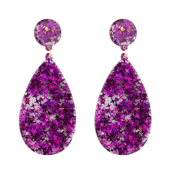 Glitzy Eye-Catching TEARDROP Acrylic Earrings