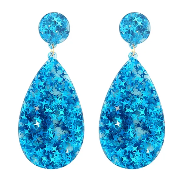 Glitzy Eye-Catching TEARDROP Acrylic Earrings