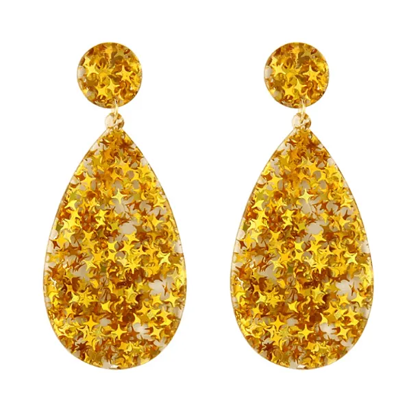 Glitzy Eye-Catching TEARDROP Acrylic Earrings