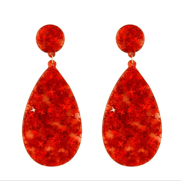 Glitzy Eye-Catching TEARDROP Acrylic Earrings