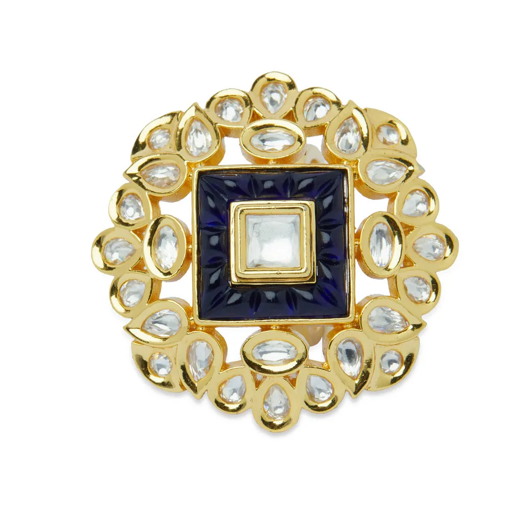 Gold & Navy Blue Ring