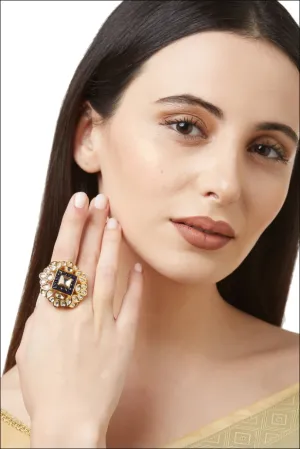Gold & Navy Blue Ring
