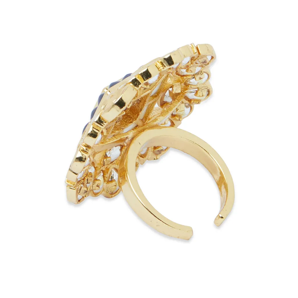 Gold & Navy Blue Ring