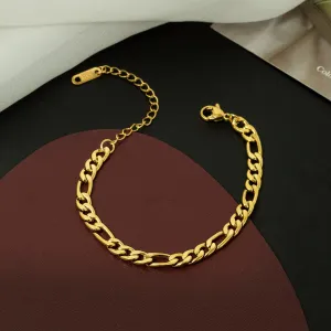 Gold Color Bracelet Stainless Steel Twist Cuban Chain Bracelet for Women