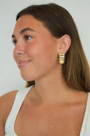 Gold Crystal Gem Studs
