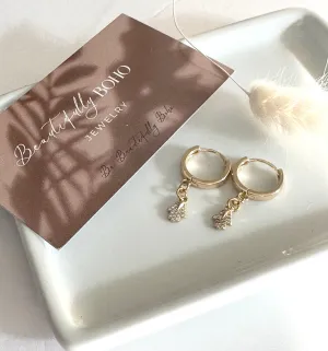 Gold Earrings Hoops Hamsa Boho Chic Classic