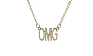 Gold OMG Pendant 22" Necklace