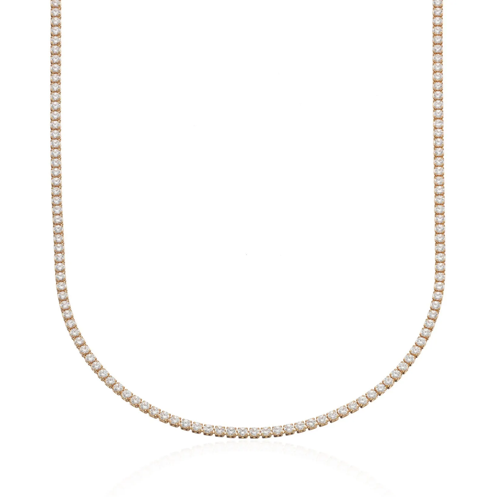 Gold Slim Classic Tennis Chain Necklace