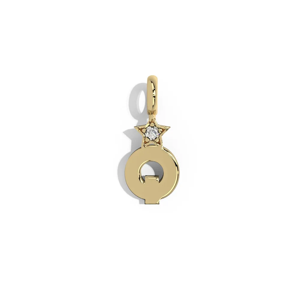 Gold Smooth Charm Letter Pendant - Star