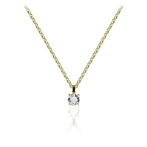 Gold Vermeil 4mm Cubic Zirconia Pendant Necklace