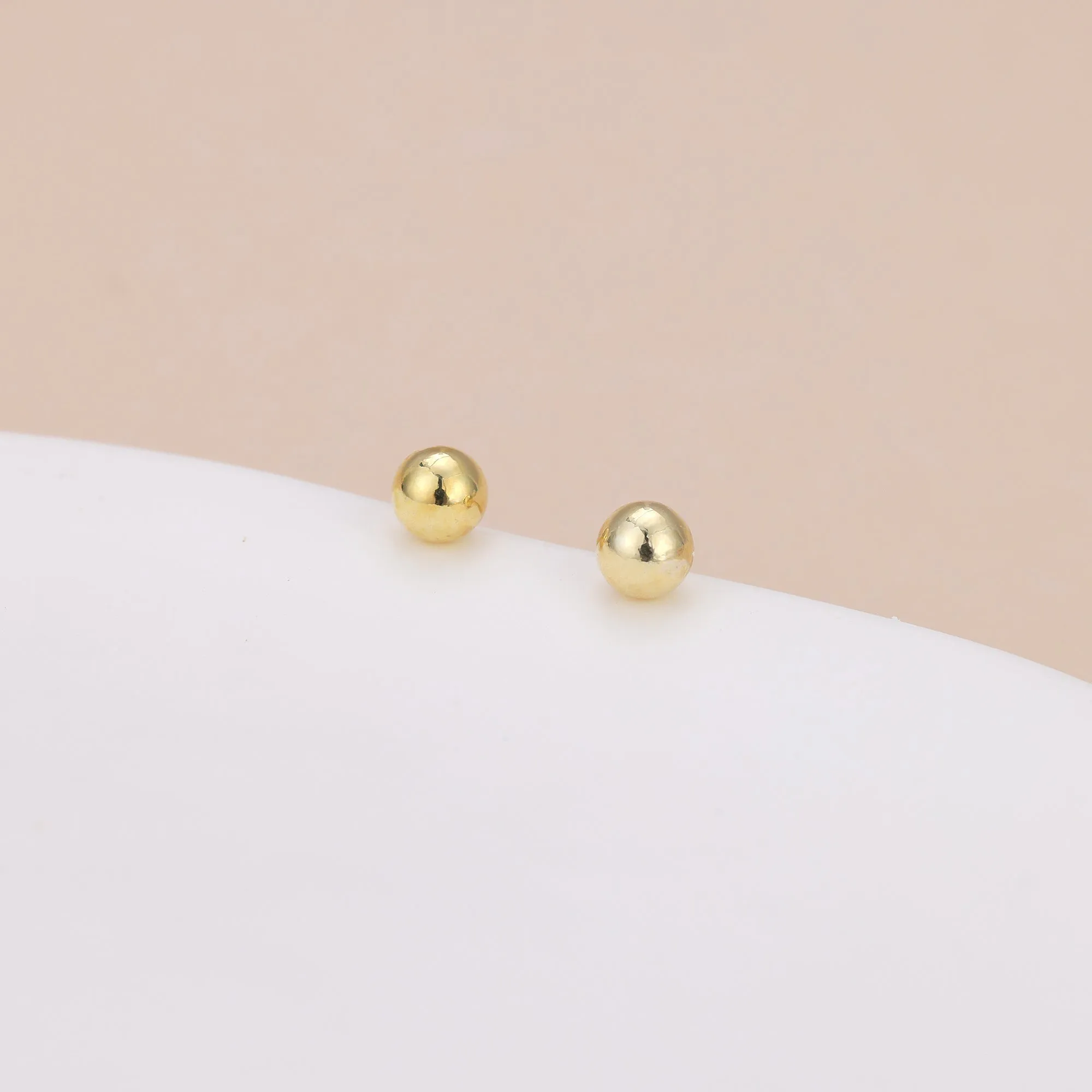 Gold Vermeil E097 dainty ball stud earrings