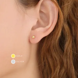 Gold Vermeil E097 dainty ball stud earrings