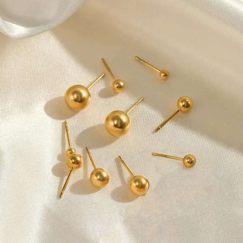 Golden Ball Studs Set (4 pairs)