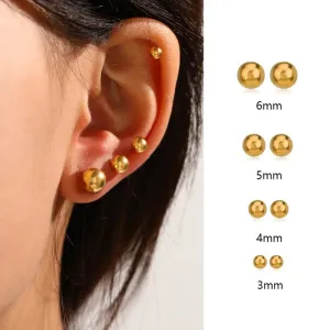 Golden Ball Studs Set (4 pairs)