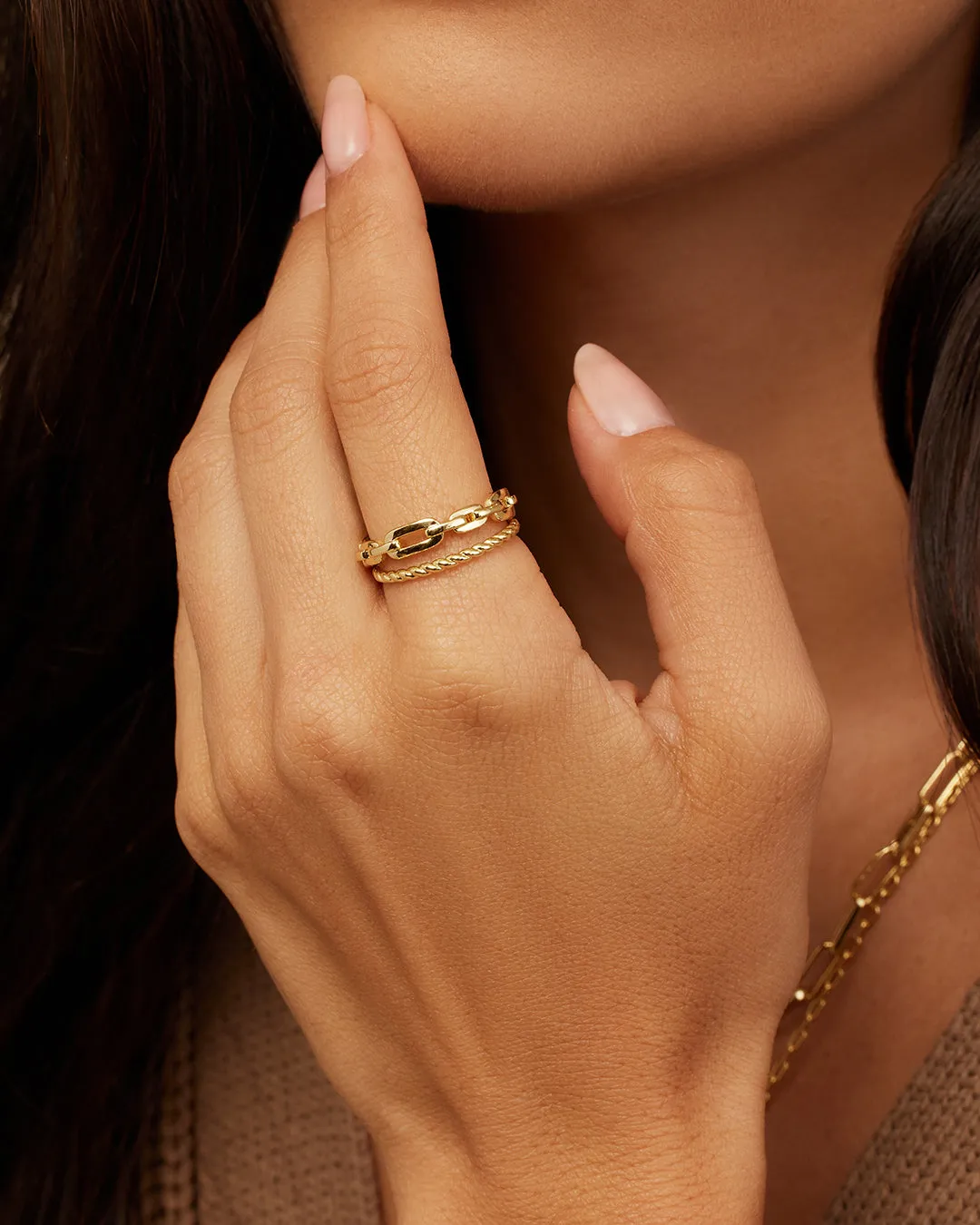 Gorjana Parker Link Ring in Gold - Size 8