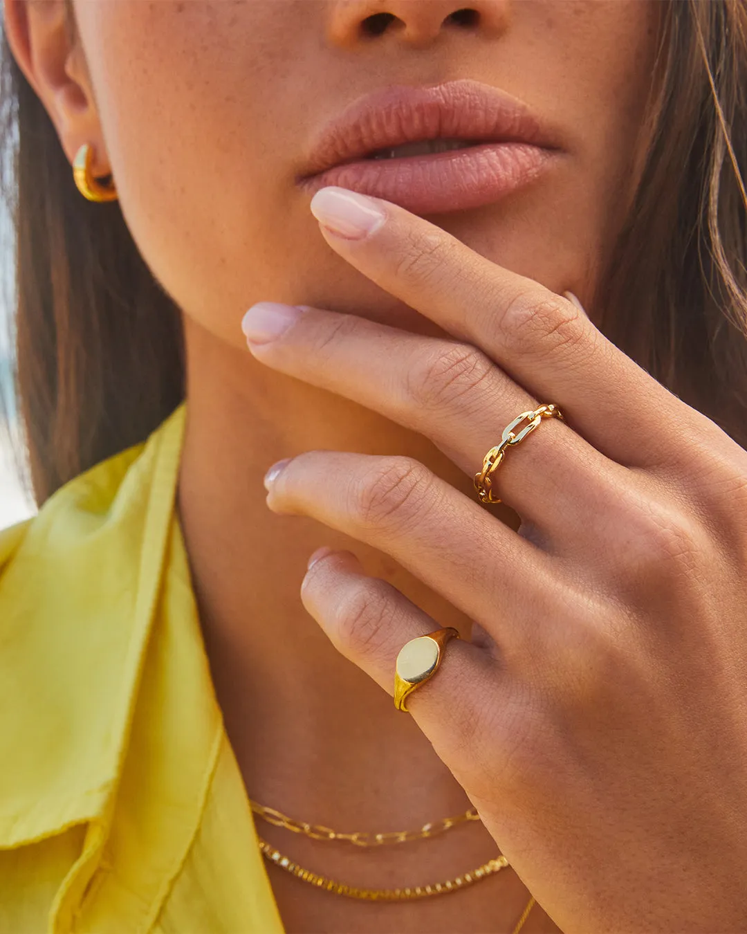 Gorjana Parker Link Ring in Gold - Size 8