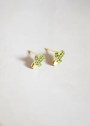 Green Cactus Post Earrings